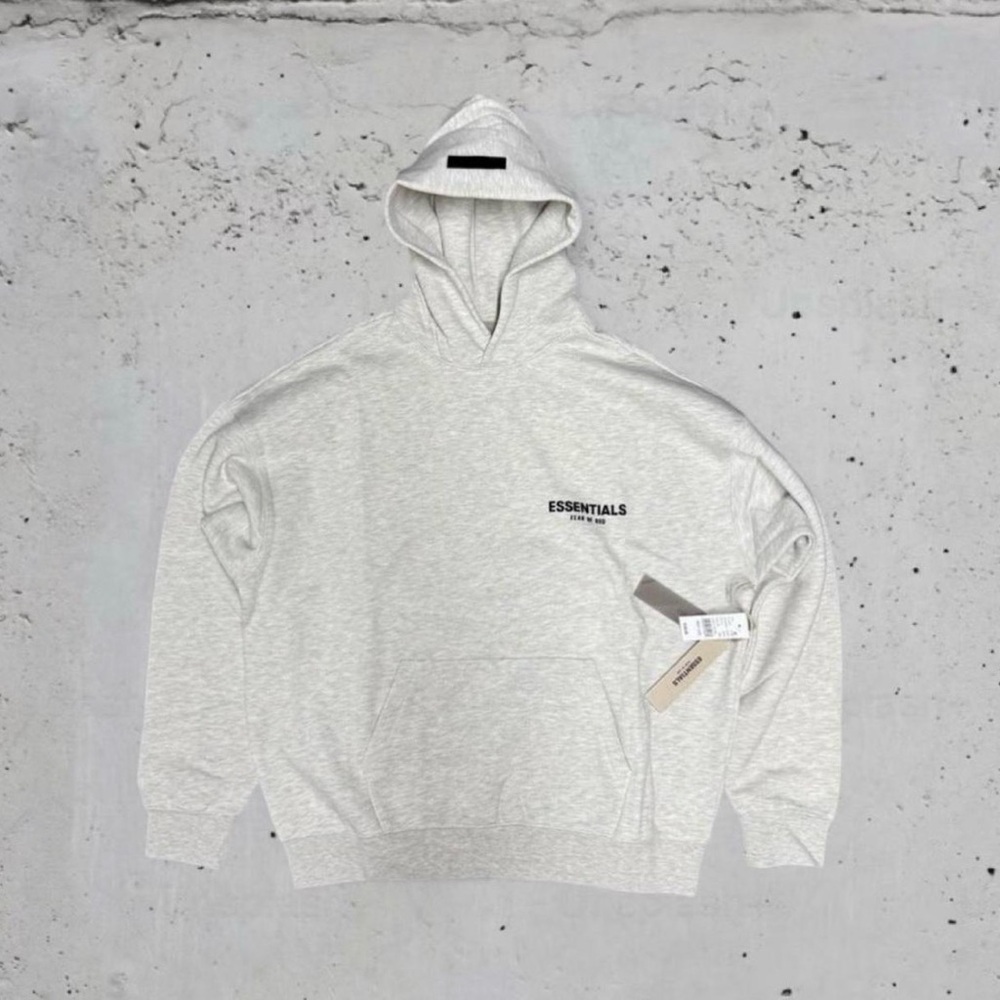 Light Oatmeal Essentials Hoodie Size Large New